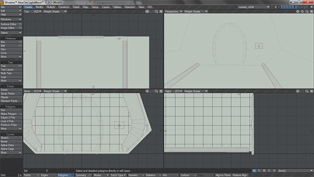 Primo modello 3D del corridoio