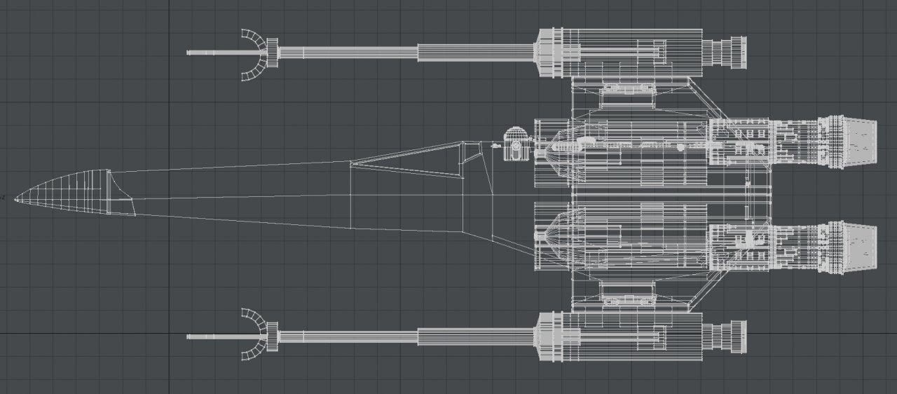 X-Wing vista laterale