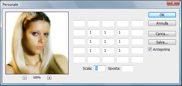 matrice di convoluzione blur