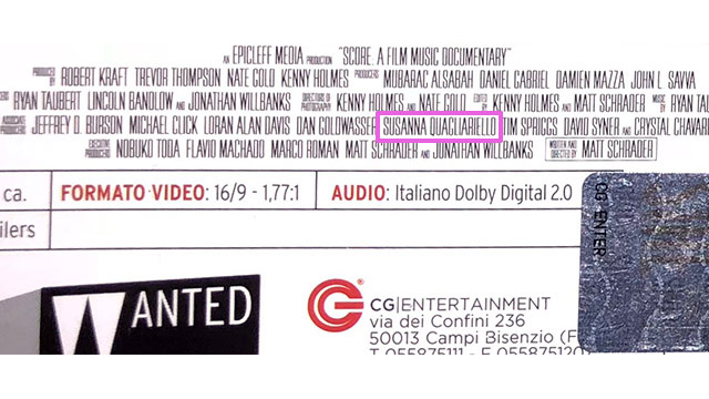 score documentario musica film italiano