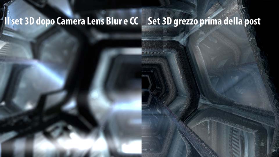 Set 3D correzione in post per il realismo